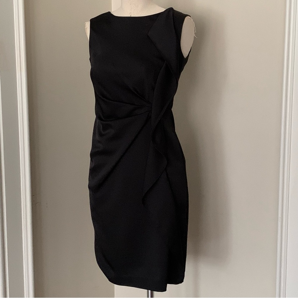 Jones New York little black dress Y2K sleeveless wedding guest petite modest 2P